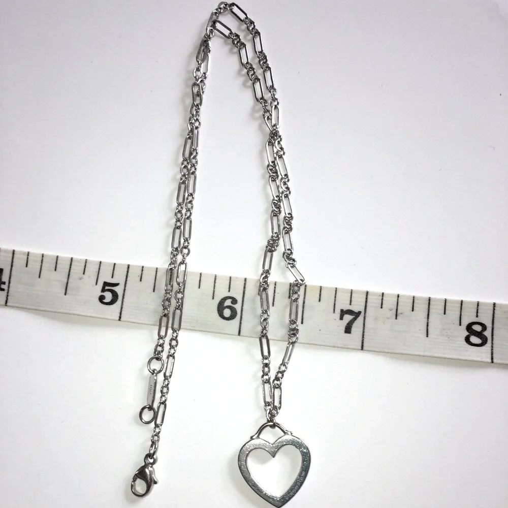 Solid 18K White Gold Tiffany & Co Authentic Sentimental Heart Necklace (not 14K)